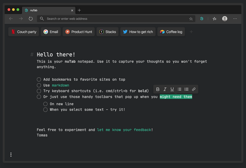 Demo of NuTab
